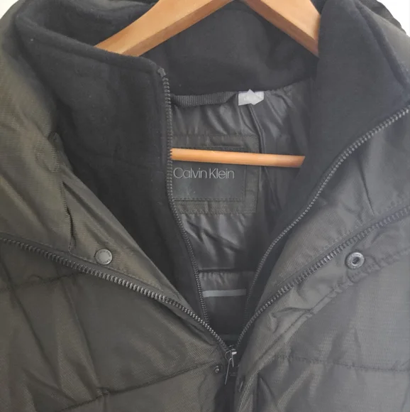 Calvin Klein Mens Full-Zip Puffer Jacket Large Green Iridescent - NWT $225 - Picture 13 of 16